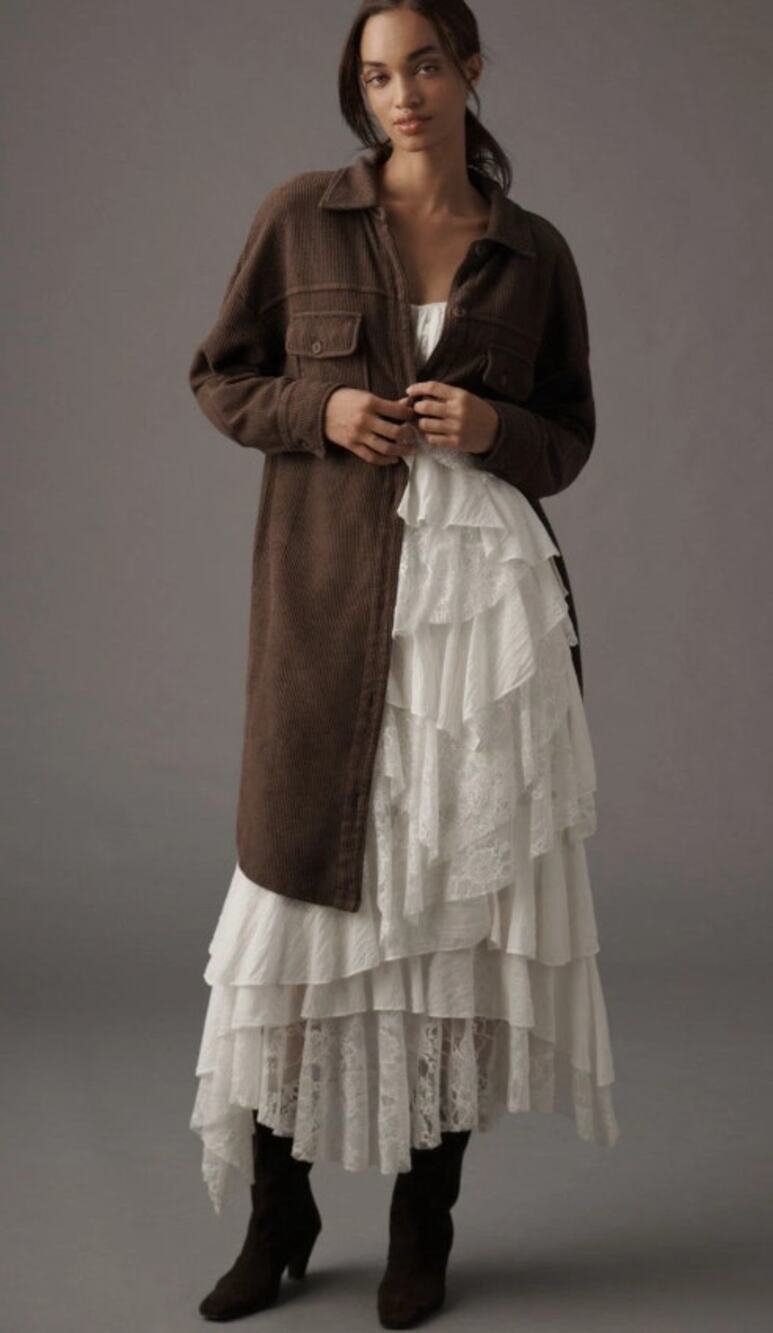 NWT Anthropologie Pilcro Duster Brown Shacket - Size Medium - Picture 1 of 4
